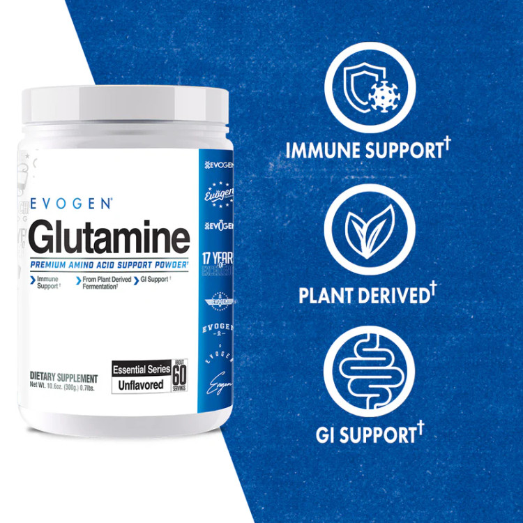 گلوتامین ایوژن ۳۰۰ گرم ۶۰ سروینگ | Evogen Glutamine
